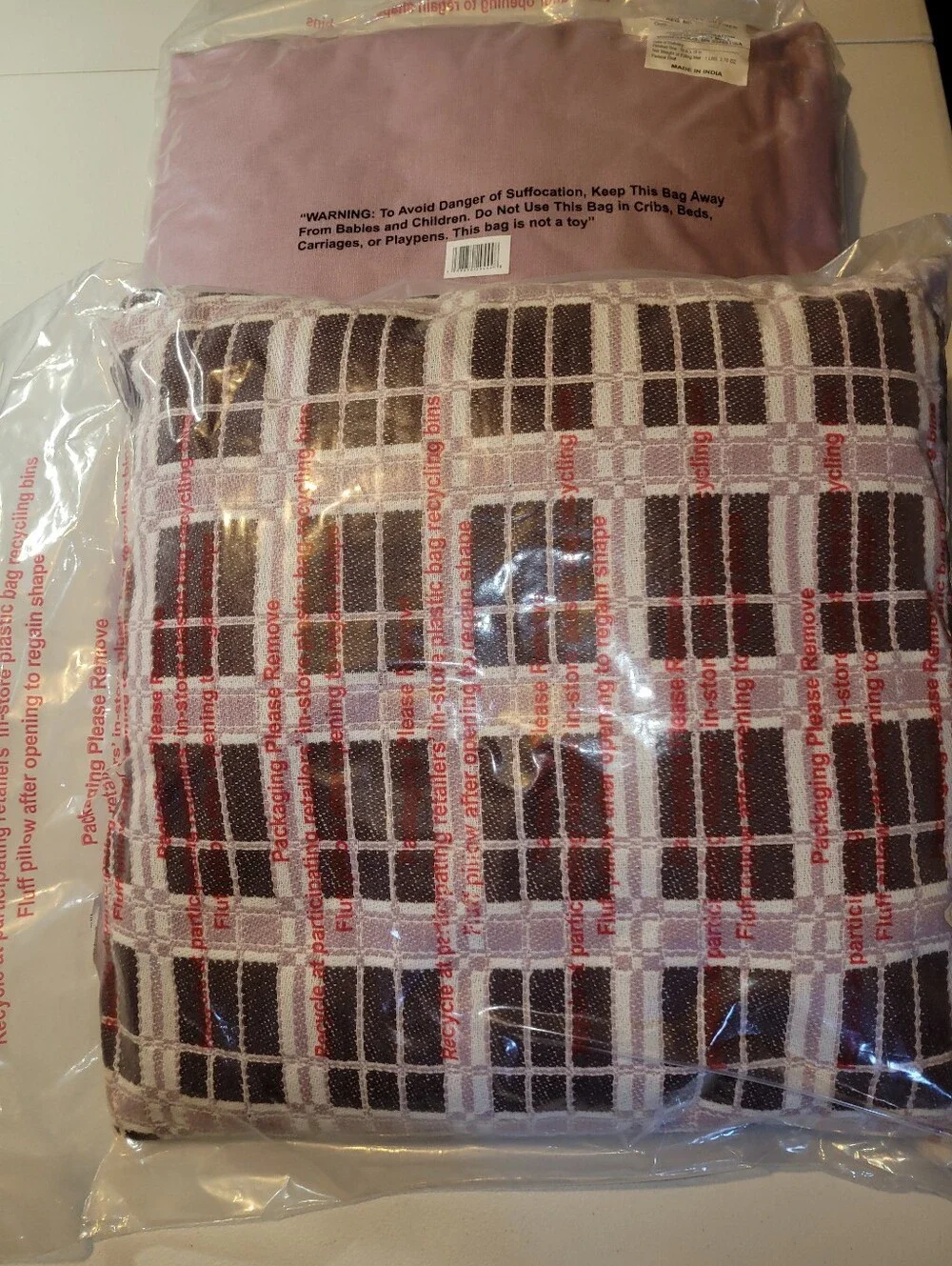 Studio McGee Paid Accent Toss Pillow Set Of 2 In Chocolate, Lavender, And Cream